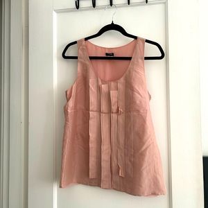 H Crew Pink Silk Blouse Ruffle